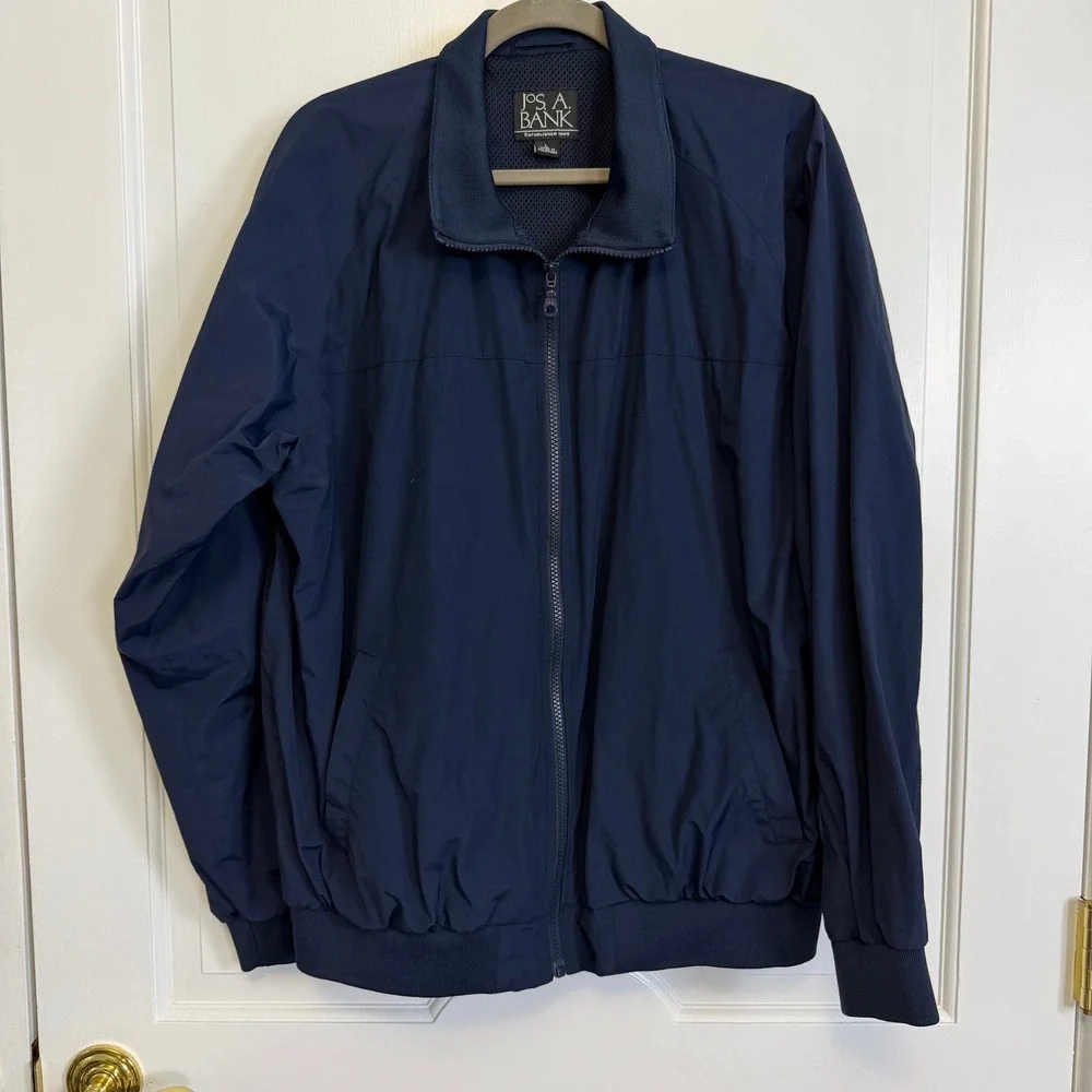 Jos. A. Bank Harrington Jacket Men Large Navy Blue